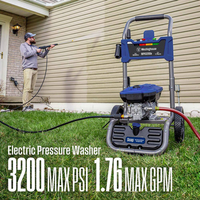 #ad 3200 PSI 1.76 GPM 13 Amp Cold Water Electric Powered Pressure Washer with Tur... $352.87