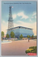 New York City1939 Worlds Fair Petroleum Industry Exhibition Linen  Art Deco PC