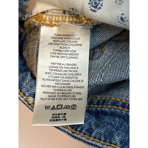 Pilcro Anthropologie Patchwork Slim Boyfriend Bleach Splatter Denim Jeans Sz 28 - Picture 14 of 15