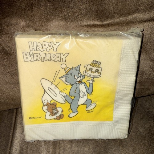 "Servilletas Feliz Cumpleaños Tom y Jerry 16 (Servilletas 3 Capas 9 7/8"" x 10" - Imagen 1 de 12