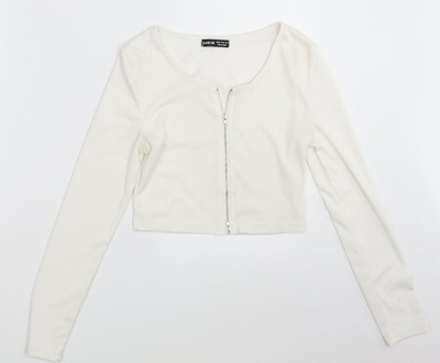 SheIn Damen Sweatshirt Elfenbein Full Zip Größe XS