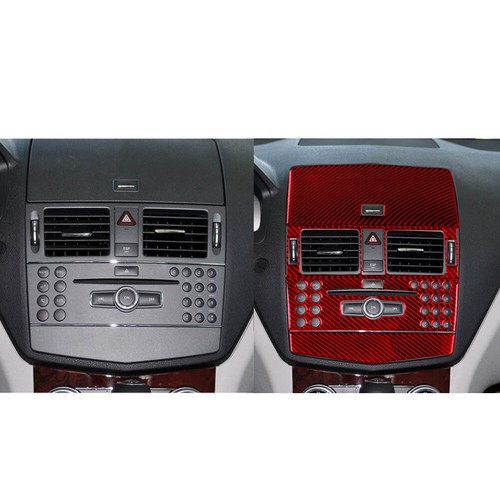 4Pcs Red Carbon Fiber Decor Trim Fit For Mercedes-Benz C Class W204 2007-2010 - Picture 8 of 15