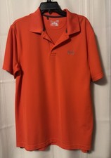 Mens Under Armour® orange short sleeve golf shirt Large