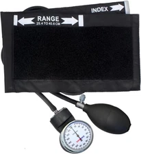 Dixie EMS Deluxe Aneroid Sphygmomanometer Blood 1 Count (Pack of 1), Black 