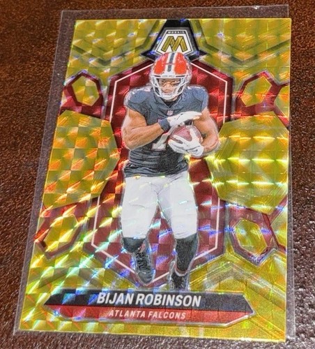 2024 Panini Mosaic Reactive Yellow Prizm Bijan Robinson #9 Atlanta Falcons - Picture 2 of 3