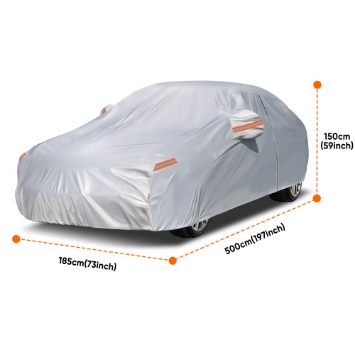 Full Car Cover XL Heavy Duty Windproof Rain UV Dsut Outdoor Protector For Sedan - Bild 12 von 15