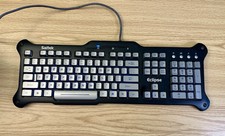 Saitek Eclipse Wired Keyboard Black Illuminated Blue Keys KU-0418 *TESTED* Works