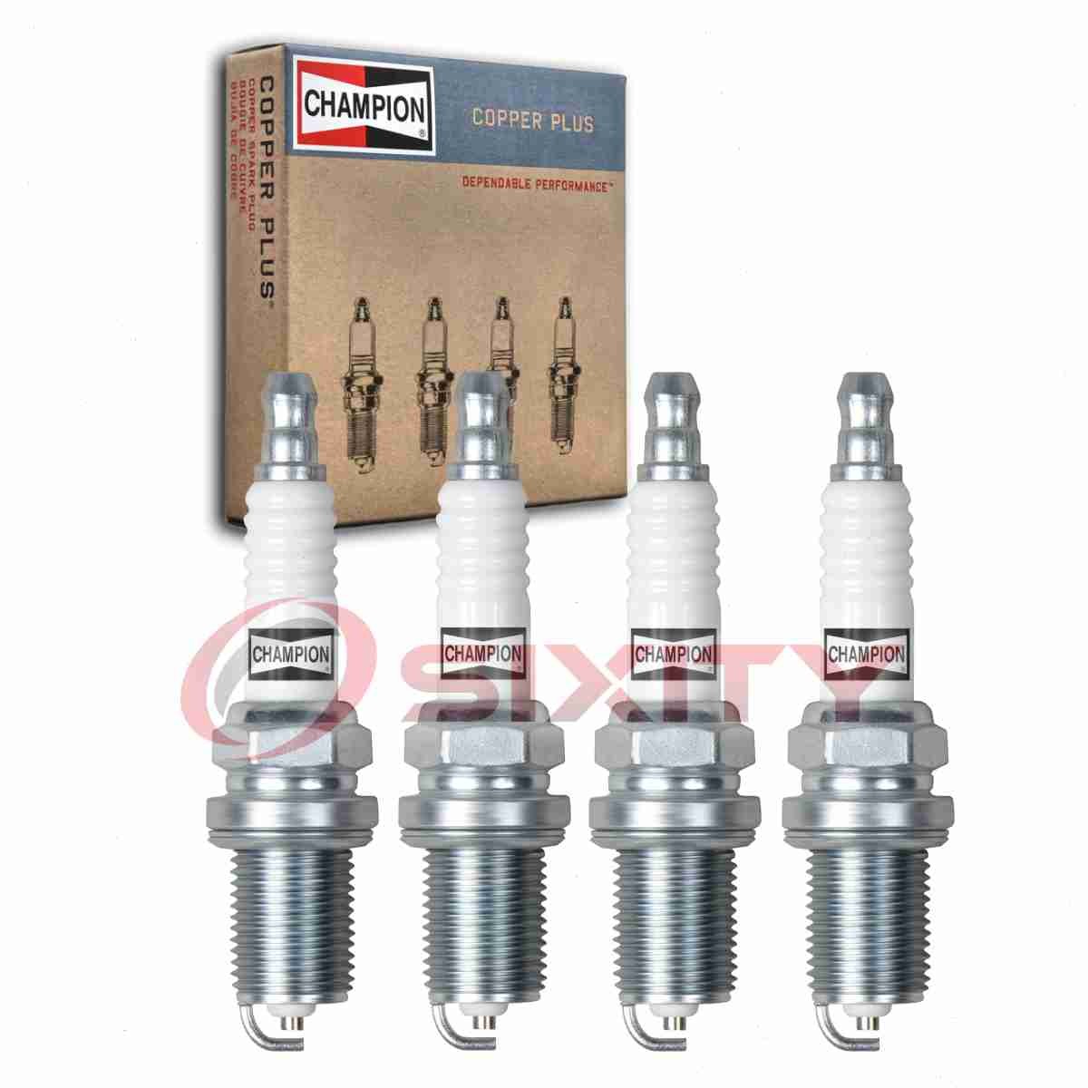 4 pc Champion Copper Plus Spark Plugs for 1990-1991 Pontiac Grand Prix 2.3L ts