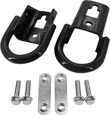Front Bumper Tow Hook, Right Left Heavy Duty D-Ring Set Towing Hook-black