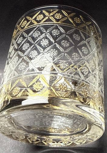 Vtg Lot of 2 Culver Glass Scintilla Village Old Fashioned Glass Rocks Gold As Is - Picture 9 of 12