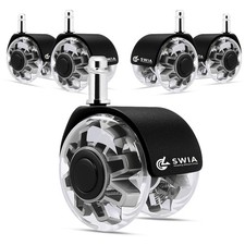 Premium 2 Inch Office Chair Caster Wheels (Set of 5) - Heavy-Duty, black 