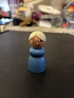 Vintage Fisher Price Little People Grandma Blue Body White Hair & Glasses Wood