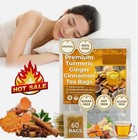 60 Premium Turmeric Ginger Cinnamon Tea Bags, 100% Natural &No Additive Support