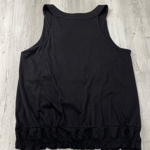 Bay Studio schwarz ärmellos Rundhals verziert blaue Steine Rüschen Tank Shirt - Bild 2 von 10