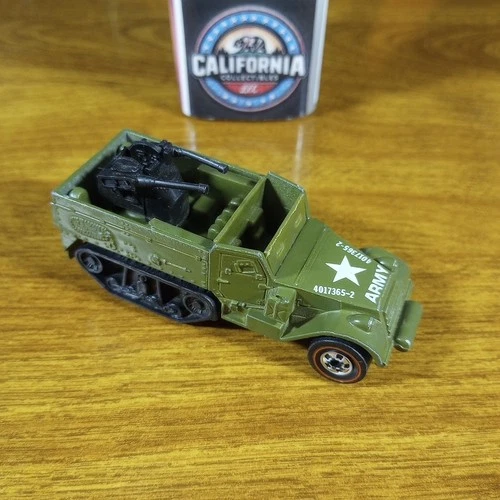 Hot Wheels Redline Gun Bucket Army Half-Truck Olive Hong Kong 1976 Tank Gunner