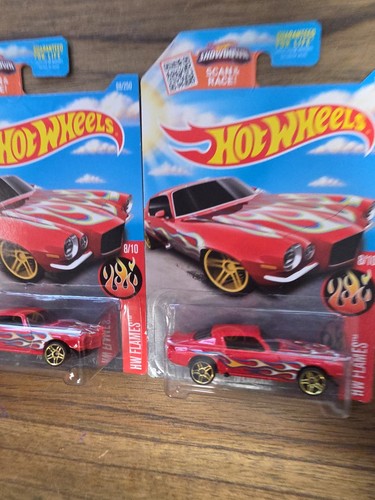 HOT WHEELS ’70 CHEVROLET CAMARO RED WITH FLAMES HW FLAMES 2er Set - Bild 2 von 3