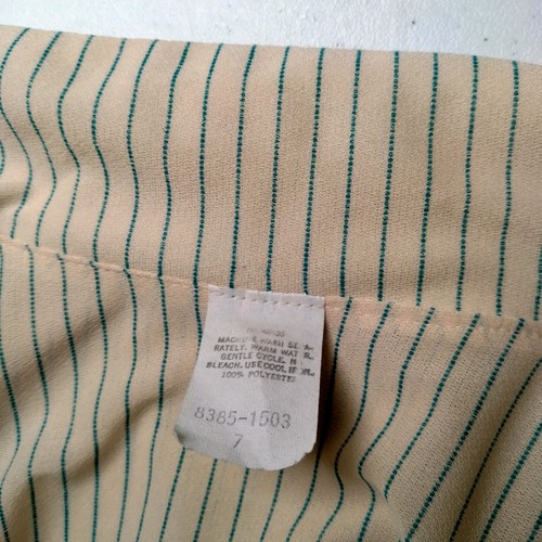 Abito vintage anni 70 taglia 7 blu avorio righe colletto bottoni segreteria cintura - Foto 2 di 19