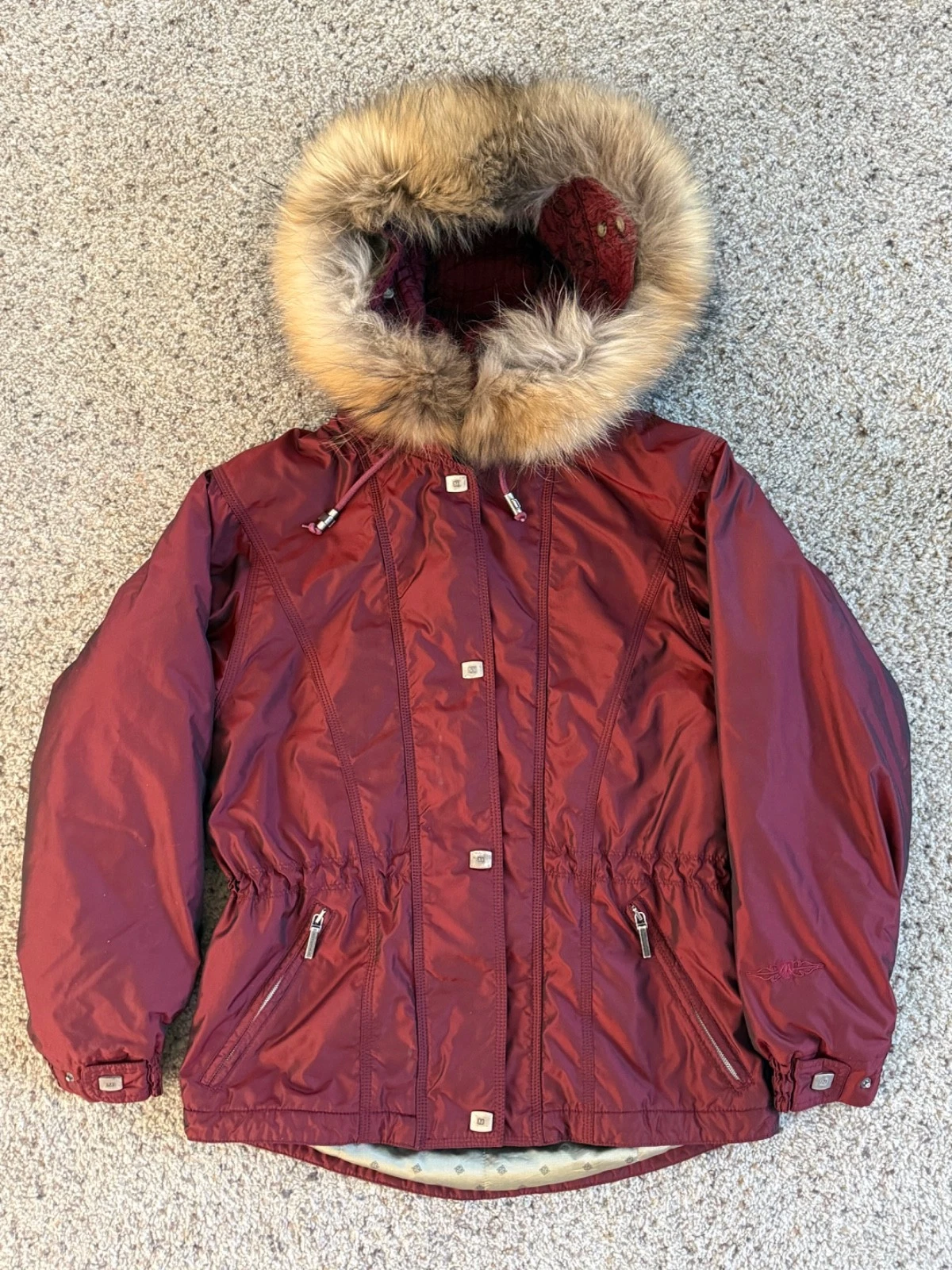 Metropolis Legacy Women's Real Fur Trim Hooded Ski Snow Jacket Red Size 4 (S)