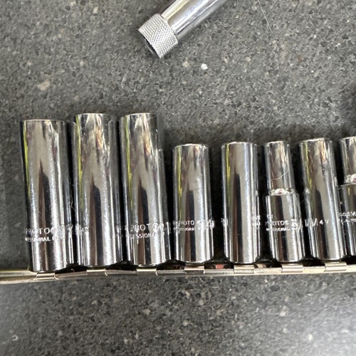 Proto Pro Quick Release Ratchet Tool 3/8" Drive Chrome 5249XLQR With Sockets - Picture 6 of 8