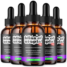 (5 Pack) Bliss of Utopia Male Support Drop Advanced Vitamin Supplement 150 Serve