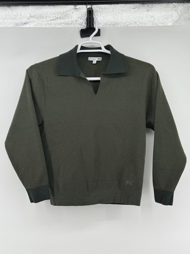 Uniqlo x JW Anderson Johnny Collar Sweater Green Colorblock Long Sleeve Small - Picture 2 of 7