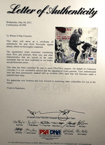 NIRVANA Krist Novaselic copertina firmata AUTOGRAFO PSA/DNA - Foto 3 di 6