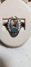 RING SOUTHWEST STYLE WINGS NON SILVER METAL RESIN BASED GEMSTONE LOOK SIZE 8