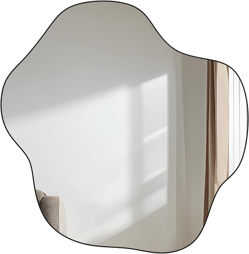 26"X30" Cloud Wall Mirror Flower Shaped Wavy Asymmetrical for Living Room Bathro - Picture 10 of 12