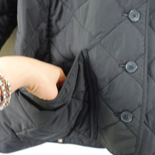 Brooks Brothers Jacket Women Large Black Plaid Quilted Lightweight Classic - Picture 9 of 15