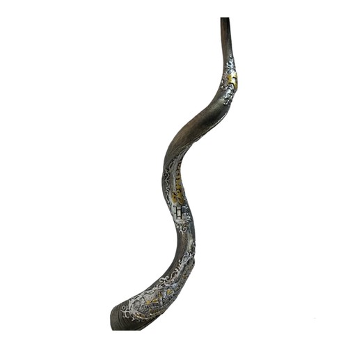 Shofar Yemenite Kudu Horn 38''+ With Sterling Silver Plated +3D Jerusalem Curved - Picture 13 of 13