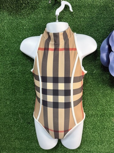 Burberry London England Checkered Zip Up Swim Suit Size 6 Youth  - Picture 1 of 7