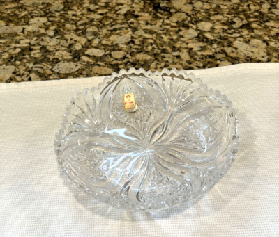 Nachtmann Bleikristall Candy Dish Cut Glass Uber 24% Germany Round 5.5