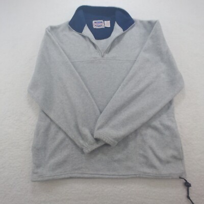 Unbiased Basic Reservoir Sportswear Clothing Gray 1/4 Zip Fleece Pullover XXL