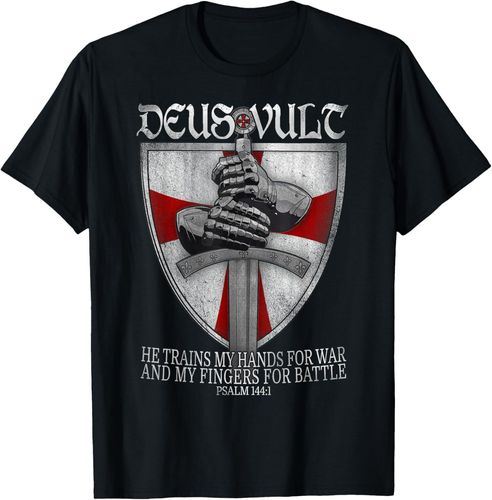 NEU LIMITIERT Deus Vult He Train My Hands For War Templar Knights T-Shirt S-3XL - Bild 1 von 3