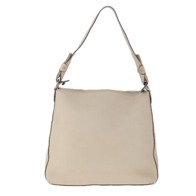 Salvatore Ferragamo Gancini Shoulder Bag Leather Beige