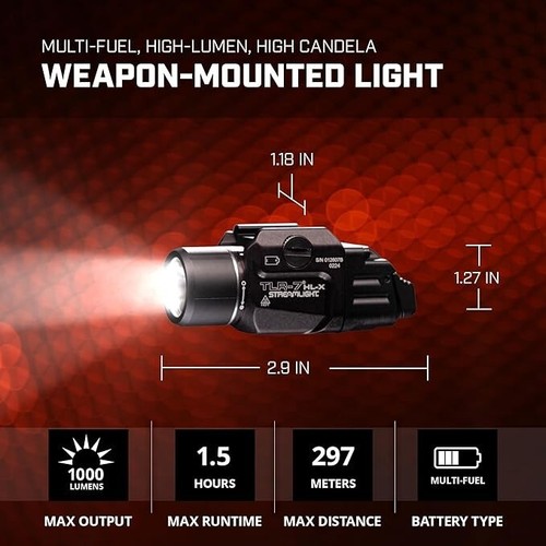 A126 69458 TLR-7 HL-X USB 1000-Lumen Rechargeable Rail Mounted Weapon Light - Picture 2 of 4