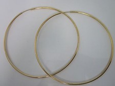 14 karat gold plated 3 1/2 inch large endless hoop earring sale