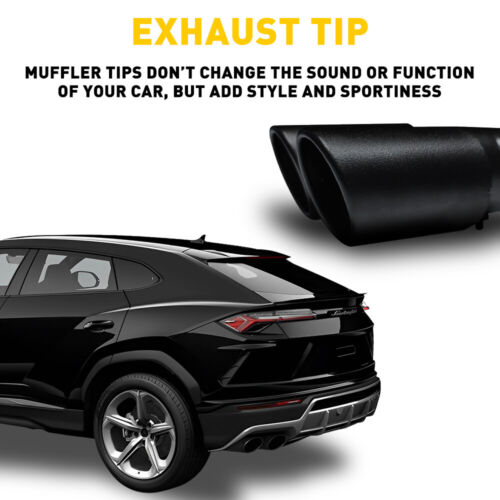 Stright Black Matte Muffler Tip 2.5" Exhaust Pipe Tail Throat Stainless Steel US - Picture 3 of 12