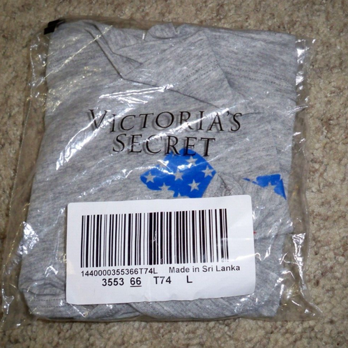 VICTORIAS SECRET BOYSHORT SHORTIE PATRIOTIC 4TH JULY DOG GRAY LARGE NEW - Picture 3 of 3
