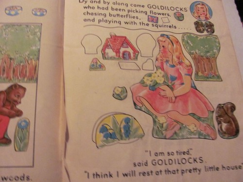 Vtg 1943 THE THREE BEARS Pasting Without Paste Book Saalfield PB Children's Book - Bild 9 von 10