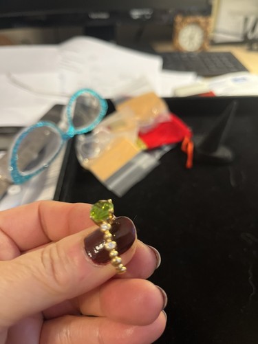 14K Yellow Gold Solitaire Peridot Diamond Ring ON SALE NOW - Picture 12 of 24