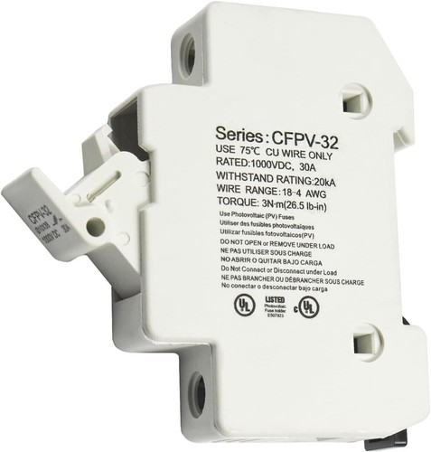 Solar Photovoltaic CFPV-32 10x38mm Fuse Holder 1-32Amp for PV Solar Power System - Picture 1 of 7