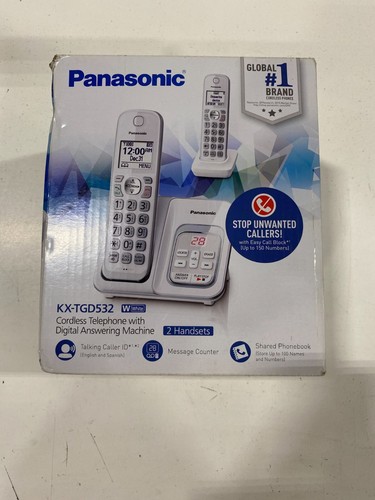 Panasonic KX-TGD532W 2-Handset Cordless Phone - Picture 1 of 2