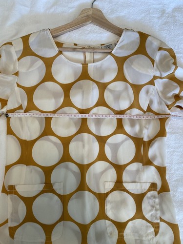 Valentino - Silk 2 Piece Top & Skirt Size. IT 44 (US 6 AU Size 10) mustard white - Picture 9 of 12