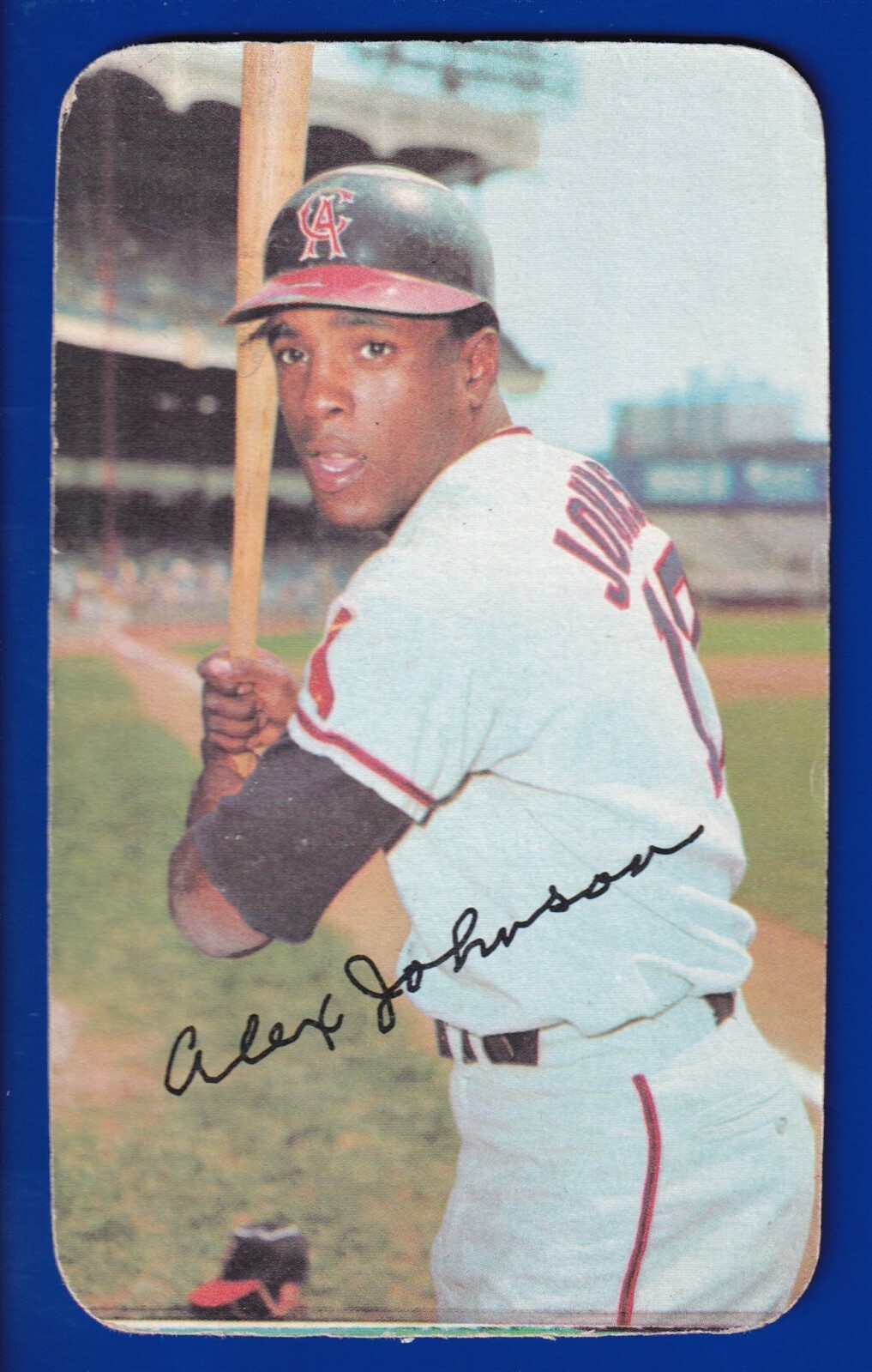 ALEX JOHNSON angels 1971 TOPPS SUPER #8 VG-EX NO CREASES