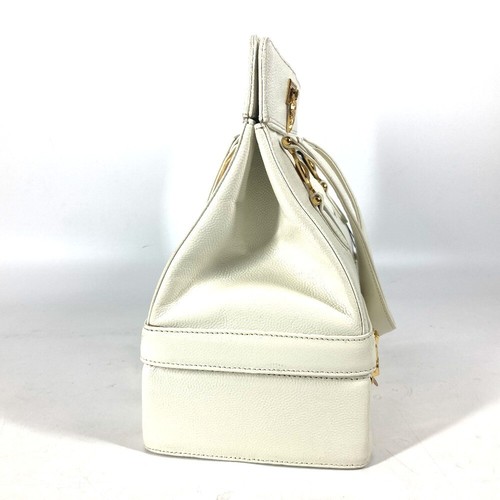 VERSACE vintage Sunburst Logo BOX vanity bag Hand Bag Leather White/GoldHardware - Bild 4 von 15