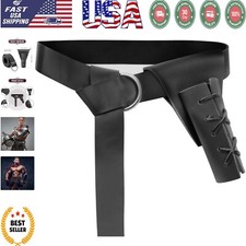 High-Quality PU Leather Medieval Belt with Dagger Frog for Renaissance Costumes