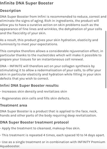 Infini Premium Meso DNA Super Booster Skin Treatment - 10ml Made In Italy - Picture 2 of 9