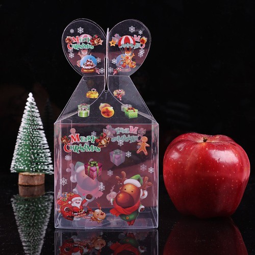 5X Christmas Clear Gift Box PVC Party Apple Cookie Candy Packaging Case Favor - Picture 8 of 20