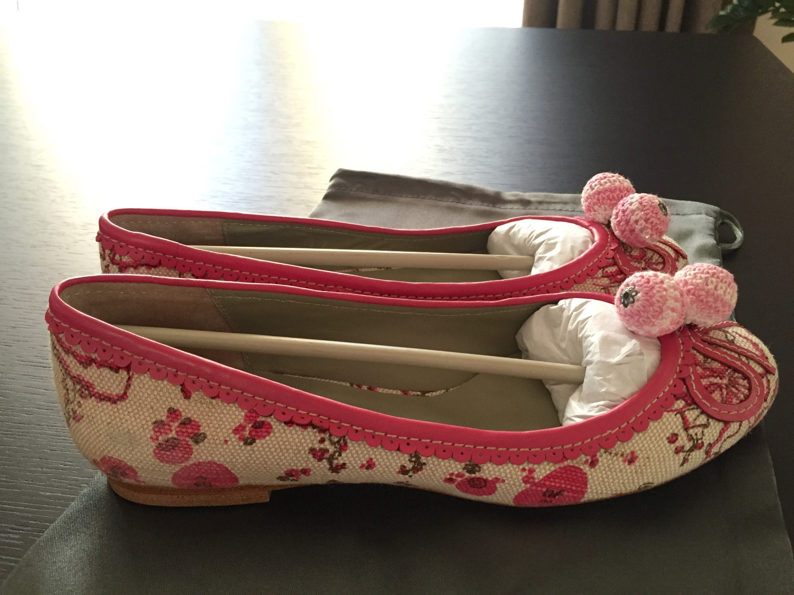 Anthropologie Pompom Toile Ballerinas Flats Schuhes Floral Laura Pink By Laura Floral Brandon 7 8dcd0b Anthropologie Pompom Toile Ballerinas Flats Schuhes Floral Laura Pink By Laura Floral Brandon 7 8dcd0b